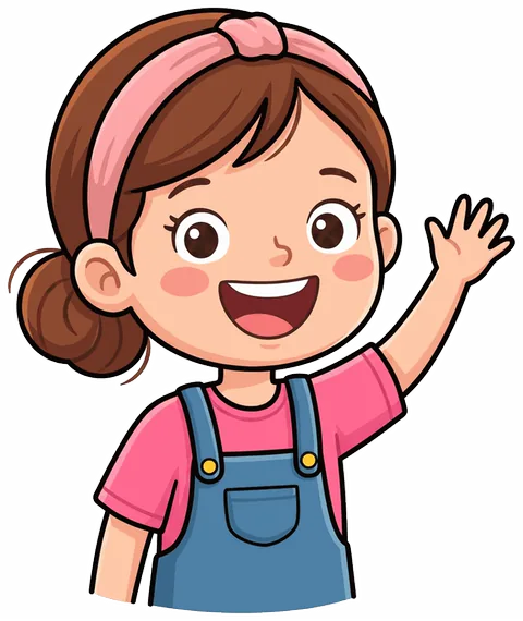 Rosie, a smiling teacher, waving